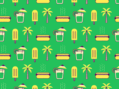 Summer Bliss doodles food fun illustration summer palms