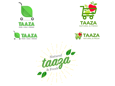 Logo design options for Taaza.ae branding design fresh fruits illustration logo vector vegetables