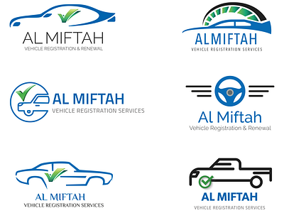 Al Miftah logo design options branding car registration design dubai illustration logo vector vector art vehicle registration