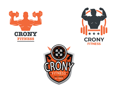 Crony Fitness Logo Design Options art body building branding design fitness logo gym logo illustration logo vector