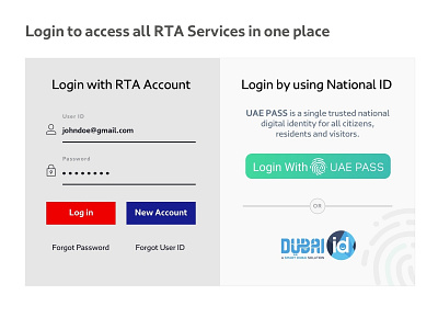 Login page conceptual design for RTA Dubai Website design flat design login material design rta rta dubai sketch app ui web web design