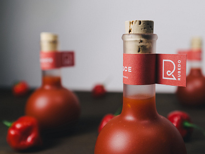 Rubedo alchemy hot sauce identity logo packaging potion rubedo