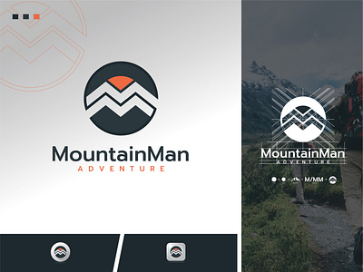 Mountain Man Adventure Logo Letter M or MM