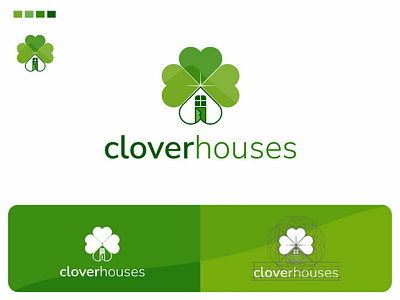 Green Clover Houses branding clouver houses green home logo homes logo