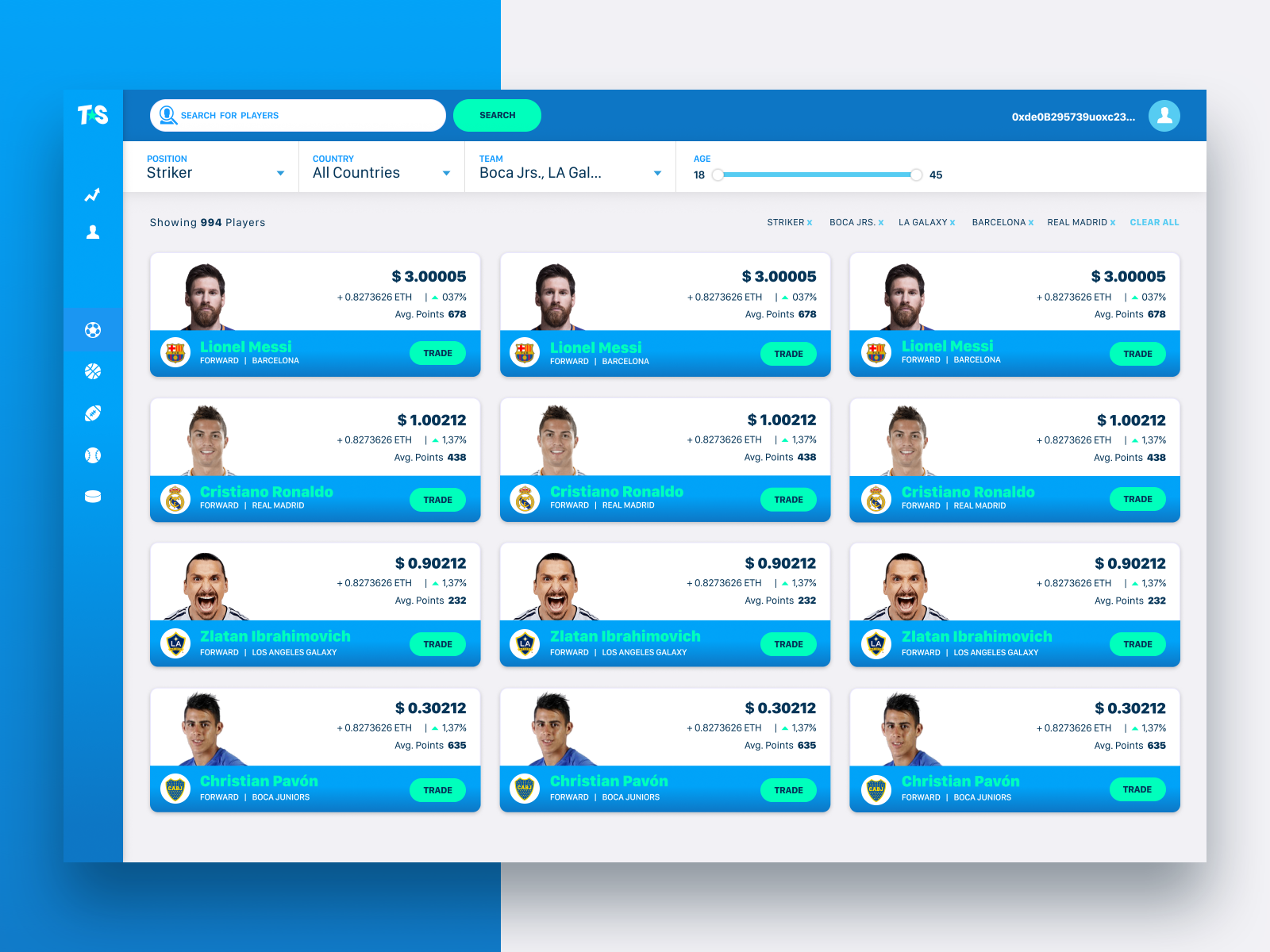 Trade Virtual Stocks of Your Favorite Athletes by Hakuna on Dribbble