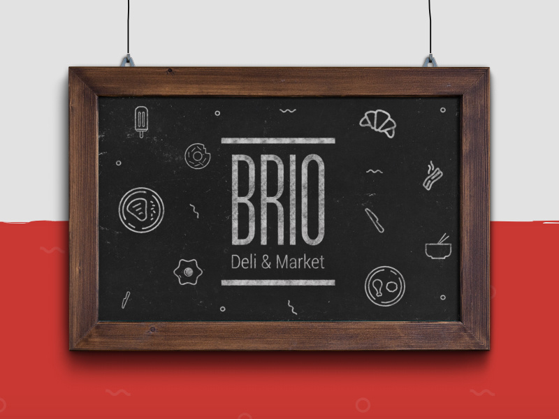 Brio logo restaurant white red identity branding food logo