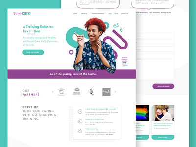 Strive Care landing page conversion design experience landing page ui user ux visual