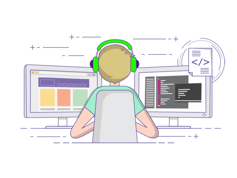 Coding Freak agency animation app code coder coding design gif programming studio website
