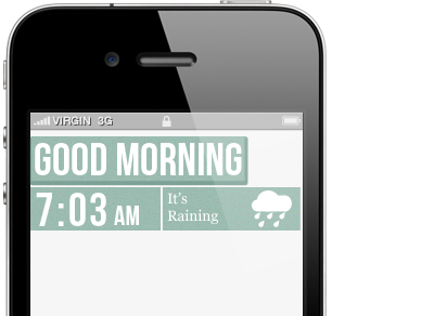 Good Morning app iphone night stand time weather