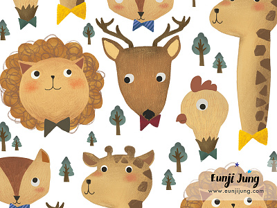 Animal character pattern | surface design animal character children pattern surface design