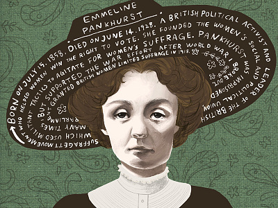 Emmeline Pankhurst drawing emmeline pankhurst face illustration ipad procreate suffragette