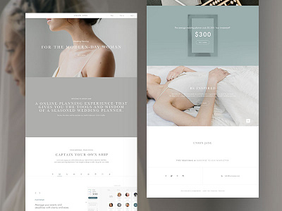 Union Jane bride crm engagement guest home page landing landing page minimalist planning product design wedding