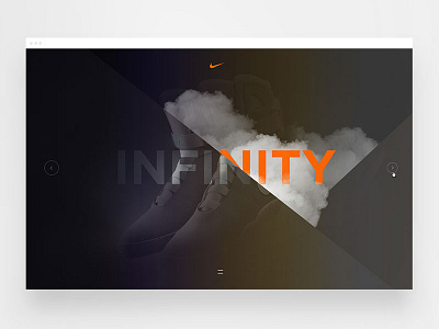 Nike bold clouds concept home page infinity nike orange paralax product page shoes slider web design