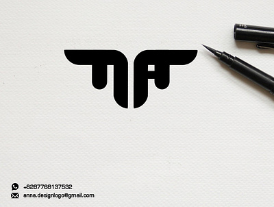 monogram N A branding design icon illustration logo typography