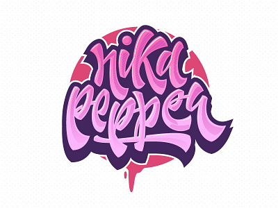 Nika Pepper calligraphy font letter lettering letters logo pepper pink print type