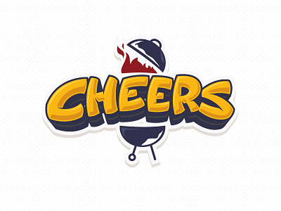 Cheers bbq calligraphy cheers fire flame font grill letter lettering letters logo type