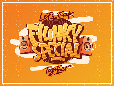 F-Tunky Special calligraphy dj font funk letter lettering letters logo music sun together type