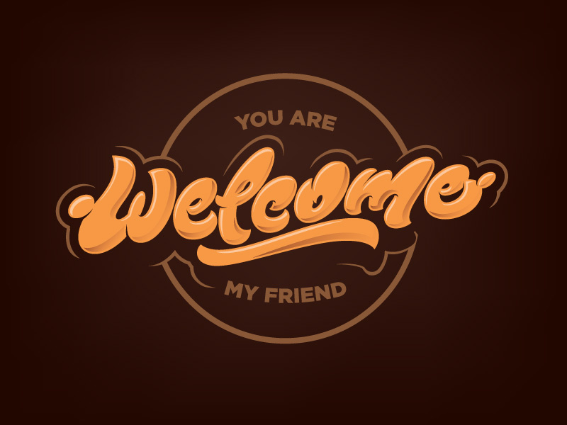 Welcome welcome letters letter type font logo lettering calligraphy