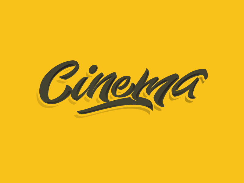 Cinema cinema letters letter type font logo lettering calligraphy