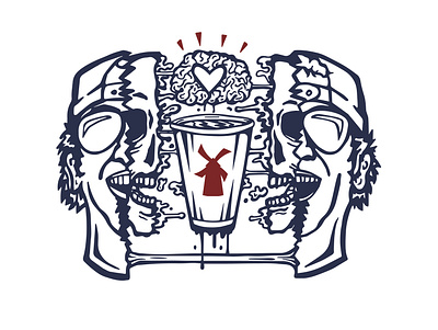 Illustration of Dutch Bros Coffee Owner adevertisement branding design graphic design hand drawn illustration logo vector vectorized