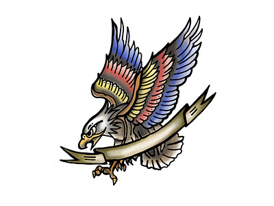 Eagle Tattoo Flash illustration