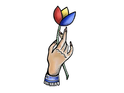 Elegant Hand w/ Flower Illustration