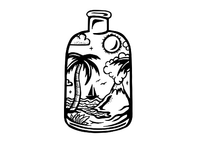 Bottle Of Sun Illustration