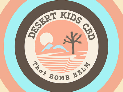 Desert Kids CBD Label Logo Brown adevertisement branding design graphic design illustration vector