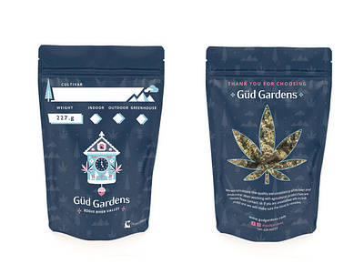 Gud Garden Cannabis Package Design adevertisement branding design graphic design illustration vector