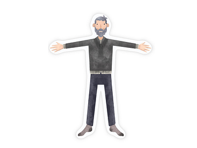 Illustration Style For Animation Of Man