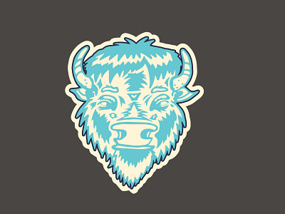 The Great White Buffalo sticker illustration design