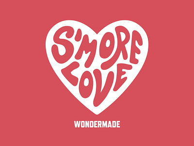 WONDERMADE Marshmallows S'More Love T-shirt Design adevertisement branding design graphic design illustration love design vector