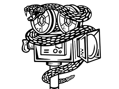 SNAKE ON A CAMERA ILLUSTRATION