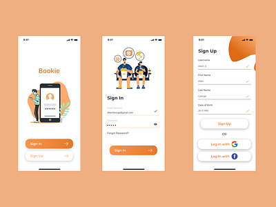 Bookie - A Movie Ticket Booking App Sign In Page