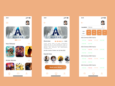 Bookie - A Movie Ticket Booking Page app design graphic design illustration logo typography ui ux vector