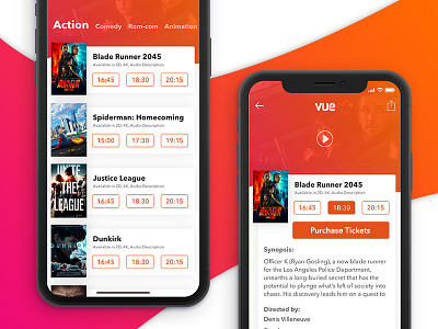 Movie Theatre App Concept app card cinema concept event iphone x movie purchase search ticket ui