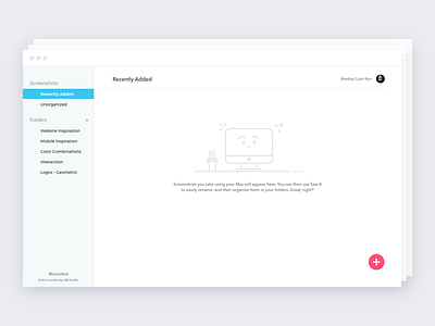 Moonshot - empty state app design file folder mac macos moon screen sharing shot ui ux