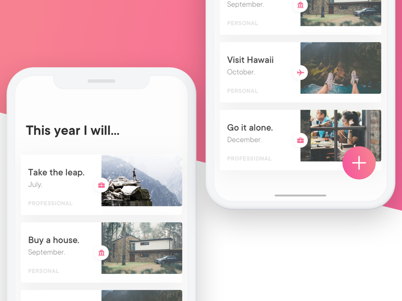 Goals App game challenge interaction ux ui freelance for hire progress to do goals