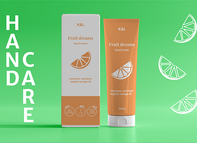 Design of hand cream beauty branding design handcream orange packaging