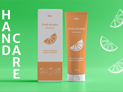 Design of hand cream beauty branding design handcream orange packaging
