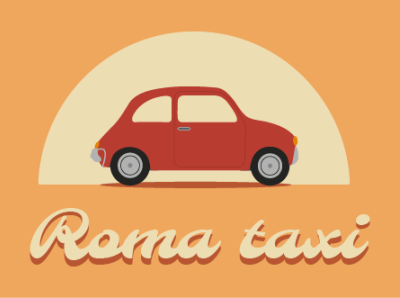 Italian car car ill illustration italian car red red car roma taxi