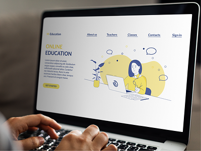 Landing page for online education education girl illustration landing landing page landing page education on line online online education