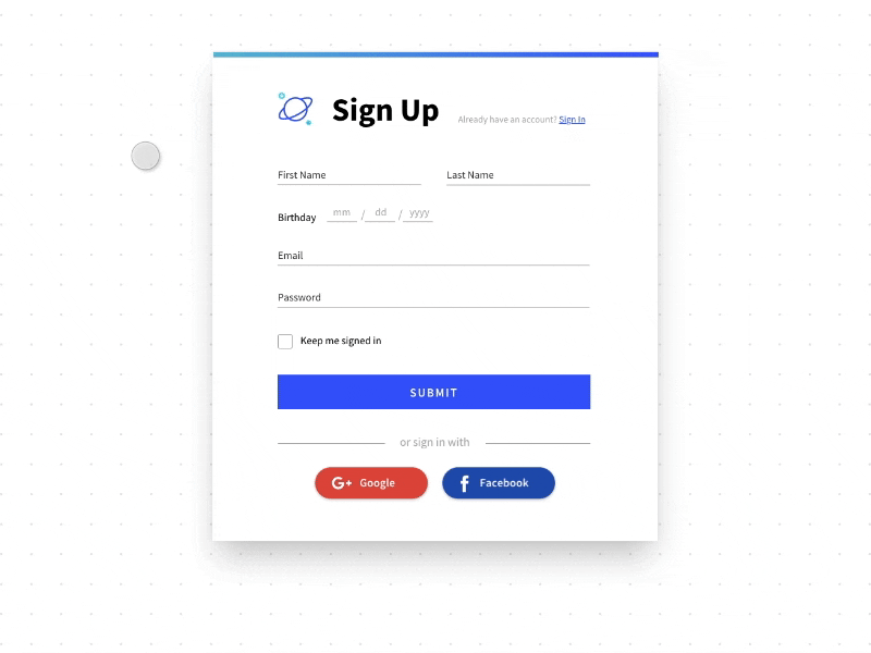 Daily UI #01 Sign Up by Jess on Dribbble