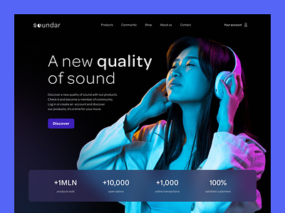 Soundar - e-commerce landing page