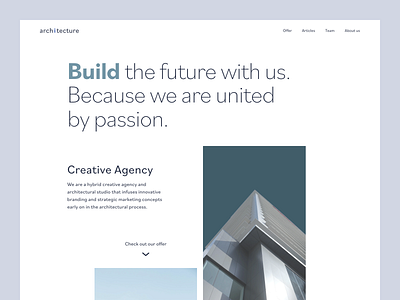 Architecture studio landing page