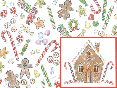 Christmas cookies childrens design design hand drawn illustration surface design textile design