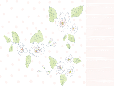 cherry blossom design hand drawn illustration surface design textile design