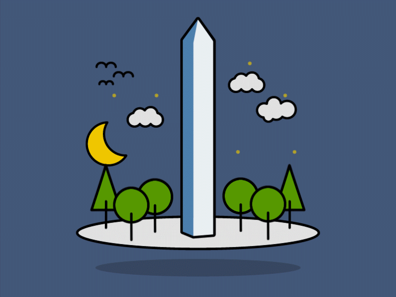 Day&Night Obelisco 2d animation argentina buenos aires day design floating gif illustration night obelisco