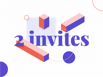 2invites 2d abstract draft flat illustration invite invites isometric print shapes