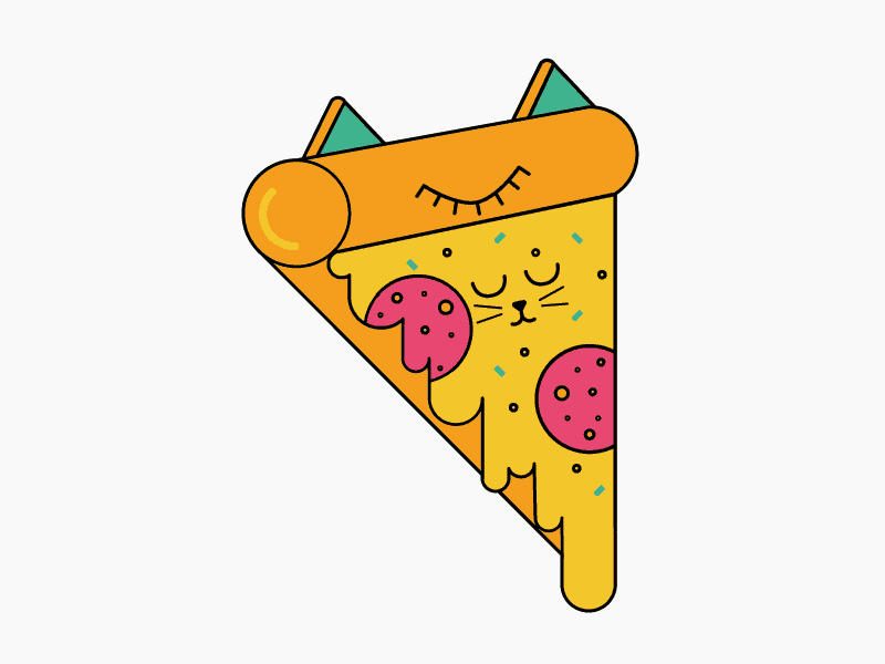 Pizzacat cat catlover cute digital digital illustration fun graphic design illustration pizza pizzalover